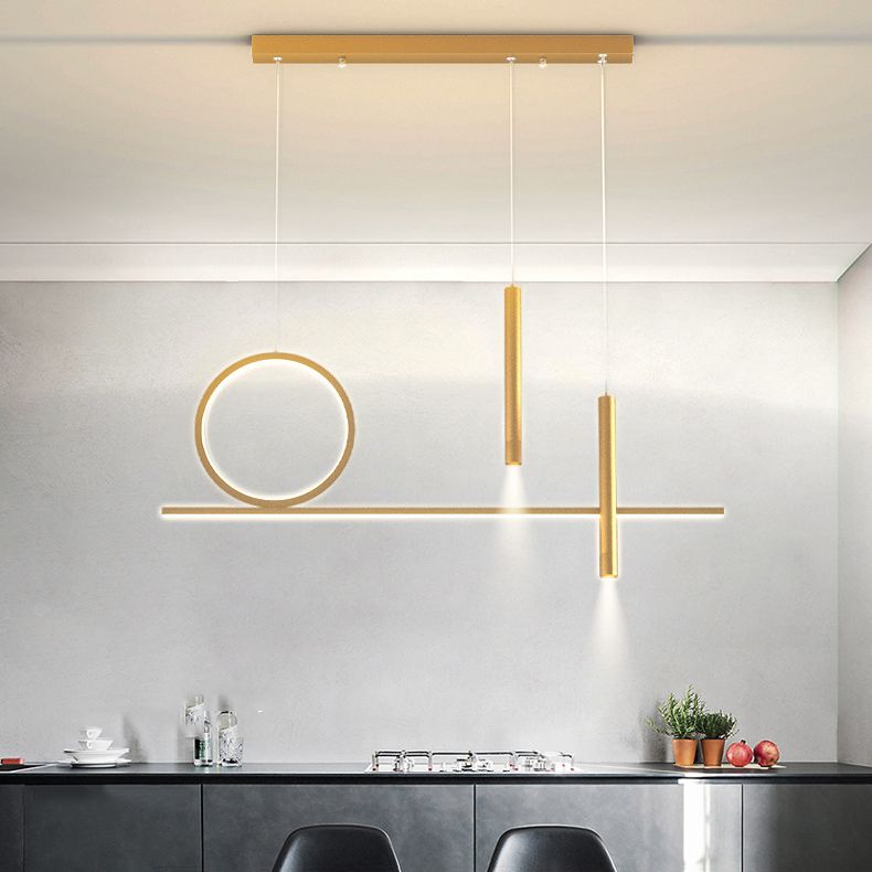 Multiple-Light Geometric Island Pendant Lighting Modern Metal Island Light Fixtures
