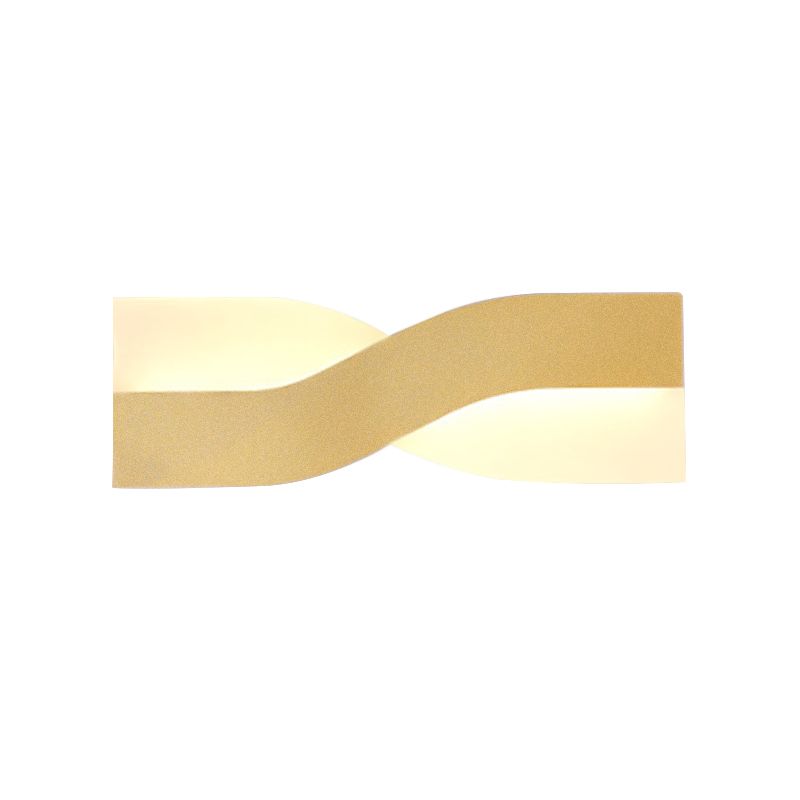 Warm/White-Light Twisted Sconce Light Simple LED Acrylic Wall Mounted Light Fixture in Gold