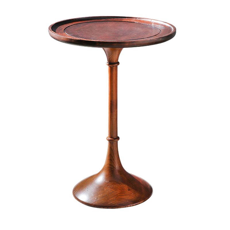 Rustic Wooden Round Tray Top Side Table 25.5"/27.5" Tall Pedestal End Table