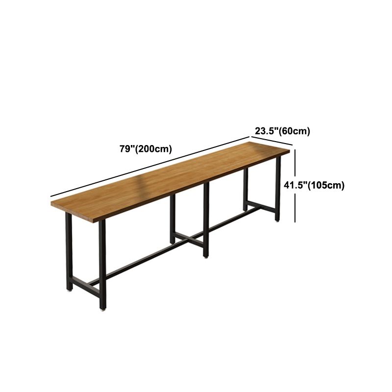 Rectangle Wood Top Counter Table Industrial Style Bar Table for Restaurant