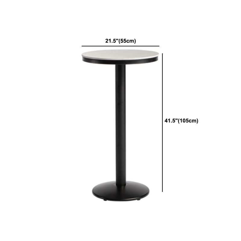 1/3 Pieces Industrial Iron Bar Table Set Round Bistro Set with Grey Faux Marble Top