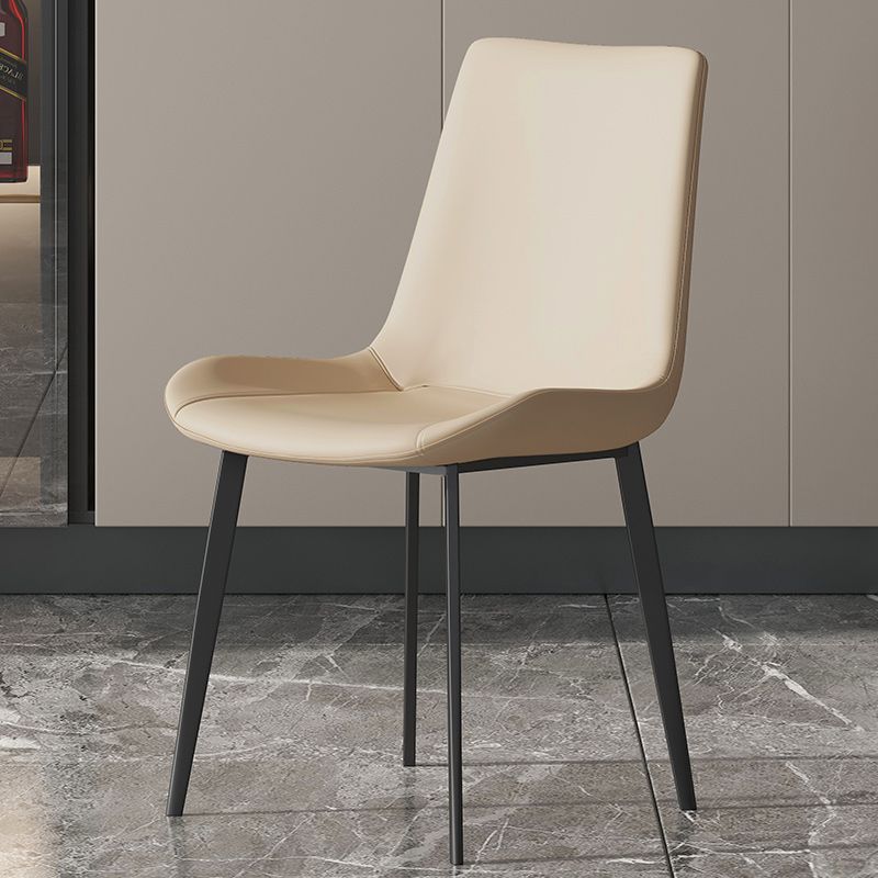Chaise de salle à manger industrielle en métal, finition métallique, chaise de salle à manger Parsons