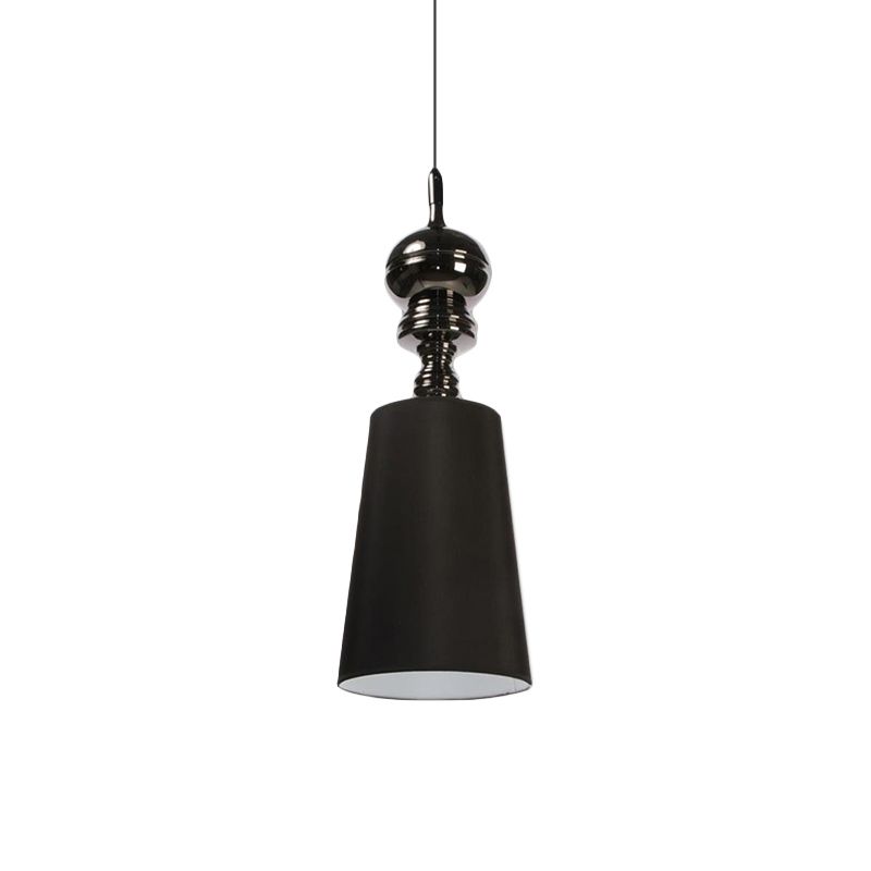 6"/8"/10" Dia Tapered Suspension Pendant Nordic Fabric Black/White LED Hanging Pendant Lamp