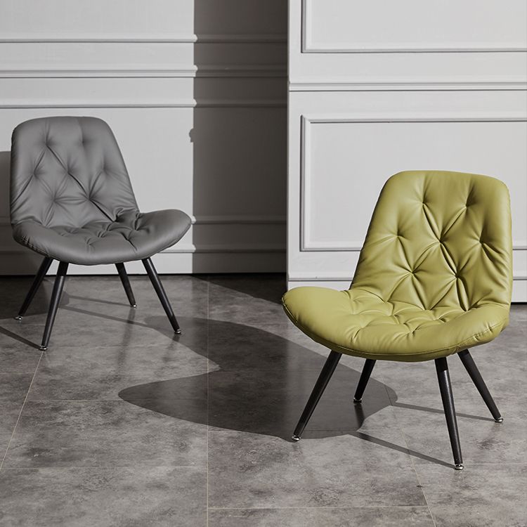 Silla moderna para interiores y exteriores, zapatilla de casa de metal, silla Parsons tapizada sin brazos