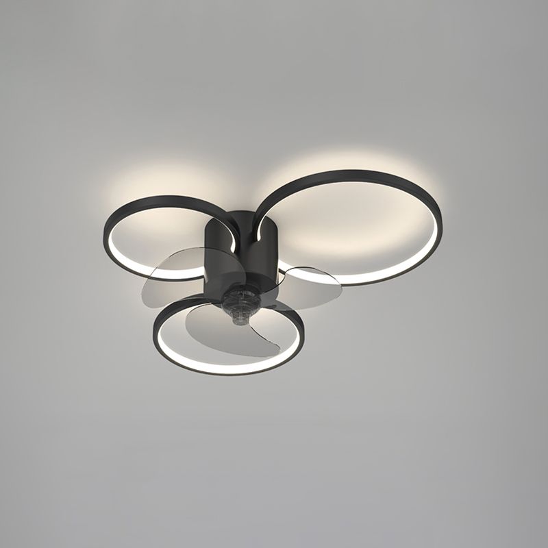 Contemporary Geometric Fan Light Metal LED Flush Mount Light for Living Room