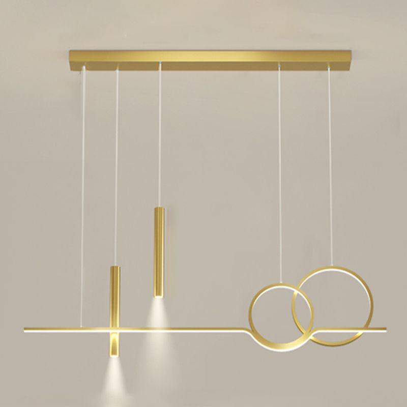 Luz de colgante geométrico de iluminación contemporánea de metal iluminación de la isla de cocina
