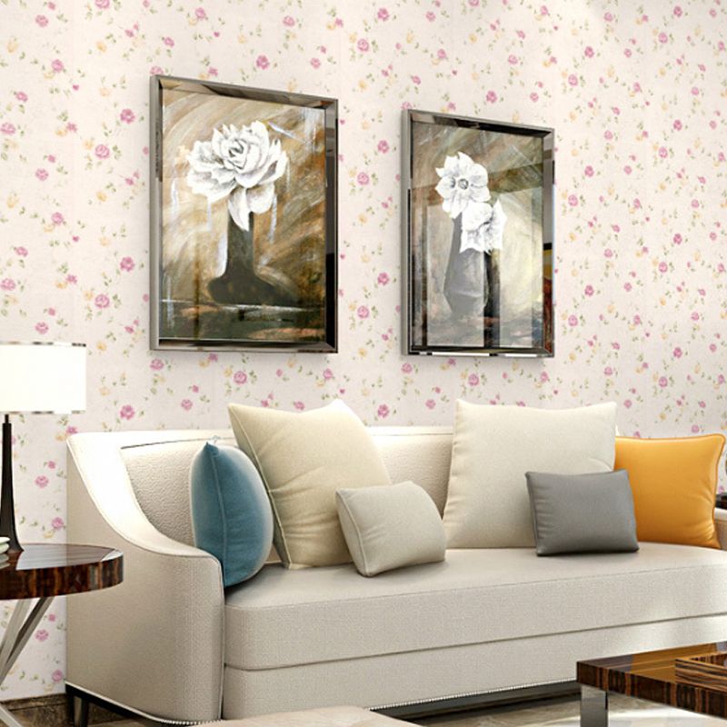 Multi-Colored Romantic Countryside Wallpaper with Dense Flower Design, Non-Pasted, 57.1 sq ft.