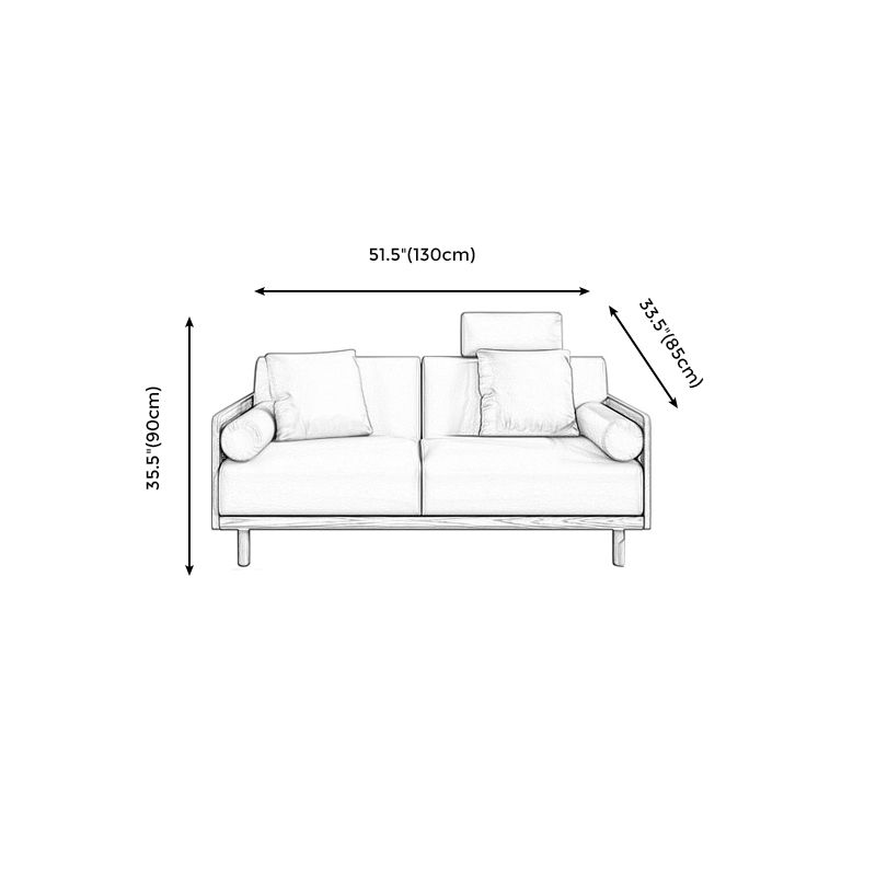 Stationary Stain-Resistant Faux Leather Settee Living Room Pillow Top Arm Sofa