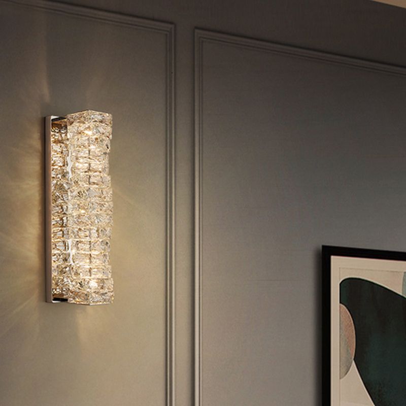 Postmodern Style Crystal Wall Light Geometric LED Wall Sconce for Living Room