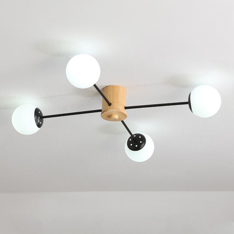 Wooden Ceiling Mount Chandelier Simplicity Style Ceiling Mounted Light