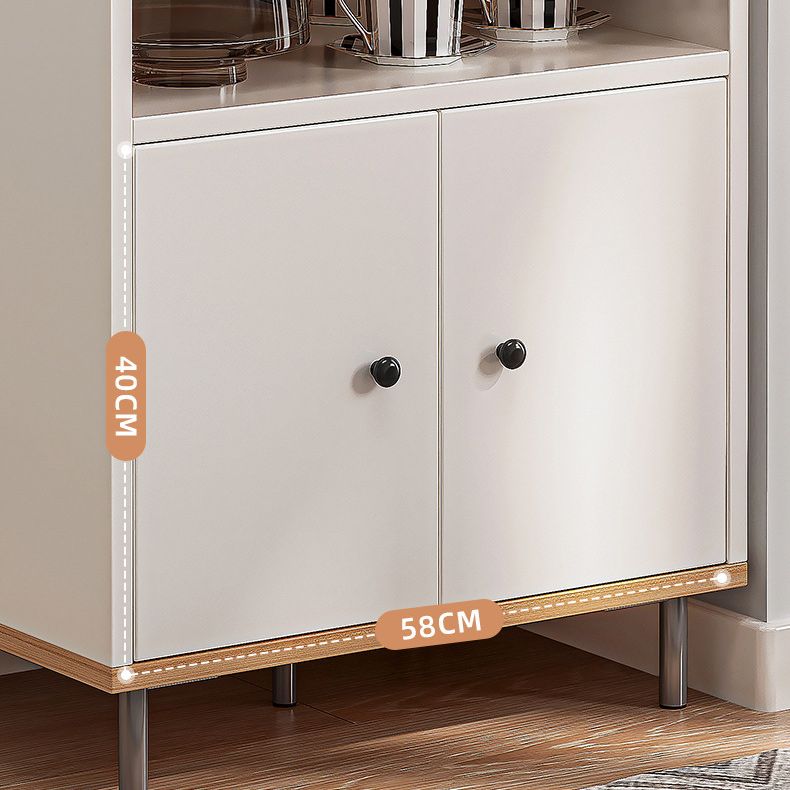Modern White Cabinet Manufactured Wood Accent Cabinet with Doors