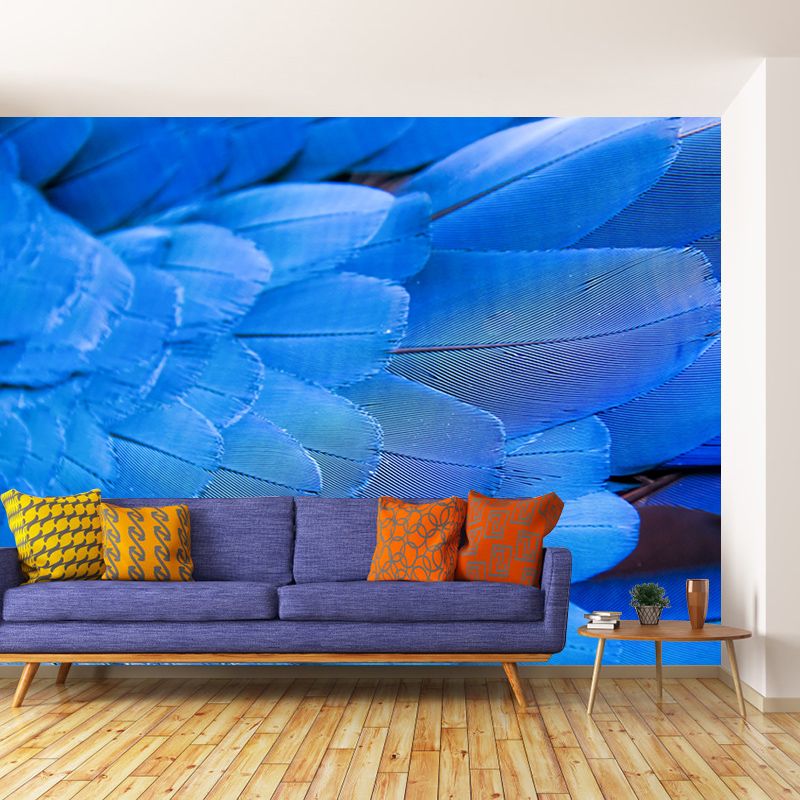 Tropical Feather Wall Mural Contemporary Home Decor for Sitting Room, Water Resistant