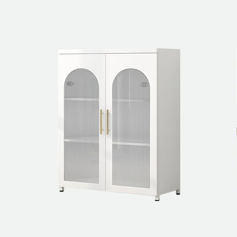 Contemporary Metal Standard Bookcase Closed Back Vertical Bookcase with Glass Door