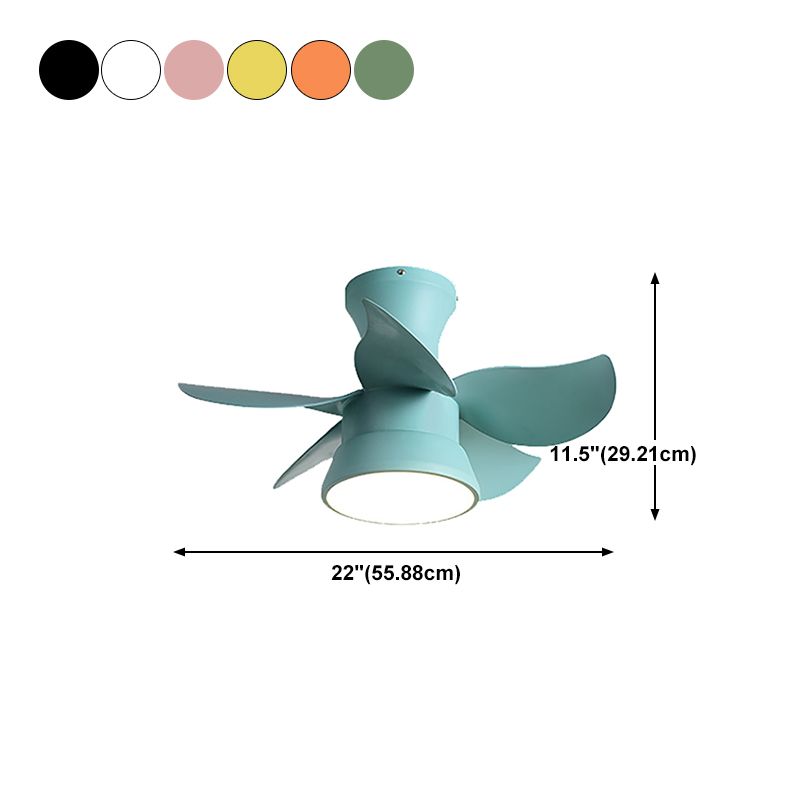Modern Style Ceiling Fan Lamp Metal 1 Light Ceiling Fan Lighting for Dining Room