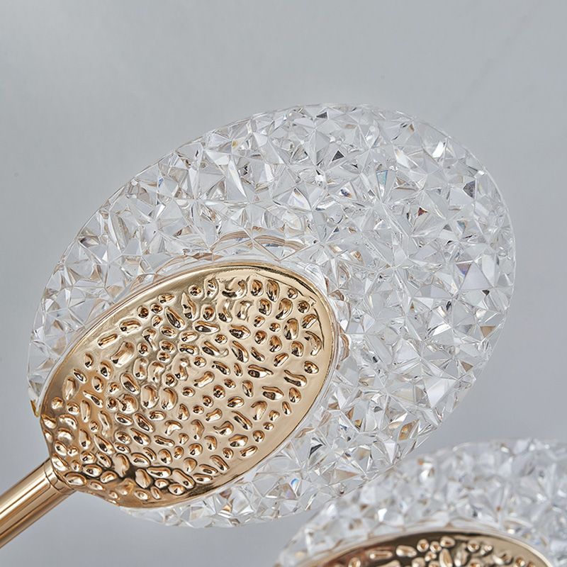 Éclairage de lustre postmoderne de plafond en métal doré pour foyer