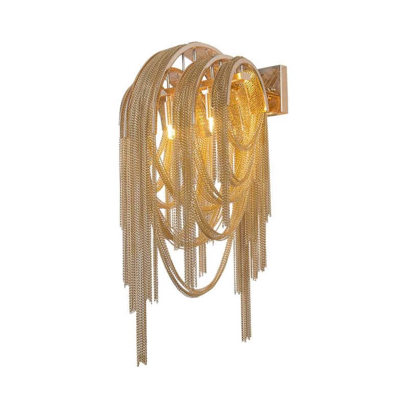 Lampe murale à glace empilée en or / argent au milieu du siècle 2 ampoules Métallique Approvisionnement luminaire pour l'hôtel
