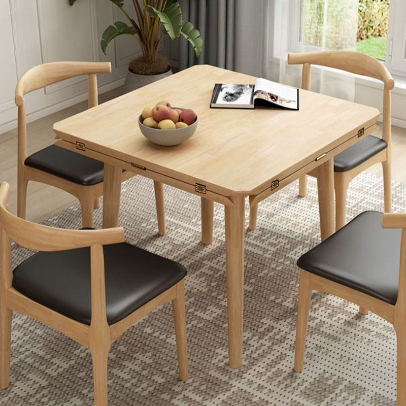 Drop-Leaf Dining Table Contemporary Solid Wood Dining Room Table