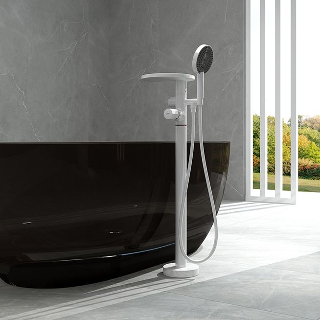 Floor Mounted Copper Freestanding Tub Filler Freestanding Round Tub Filler Trim