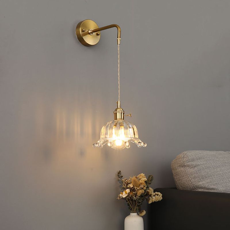 Nordic Wall Light Sconce Geometric Glass Wall Light Fixture for Bedroom