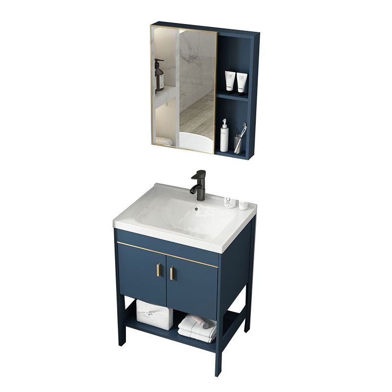 Contemporary Vanity Sink Mirror Cabinet Metal Vanity Cabinet with Storage Shelving