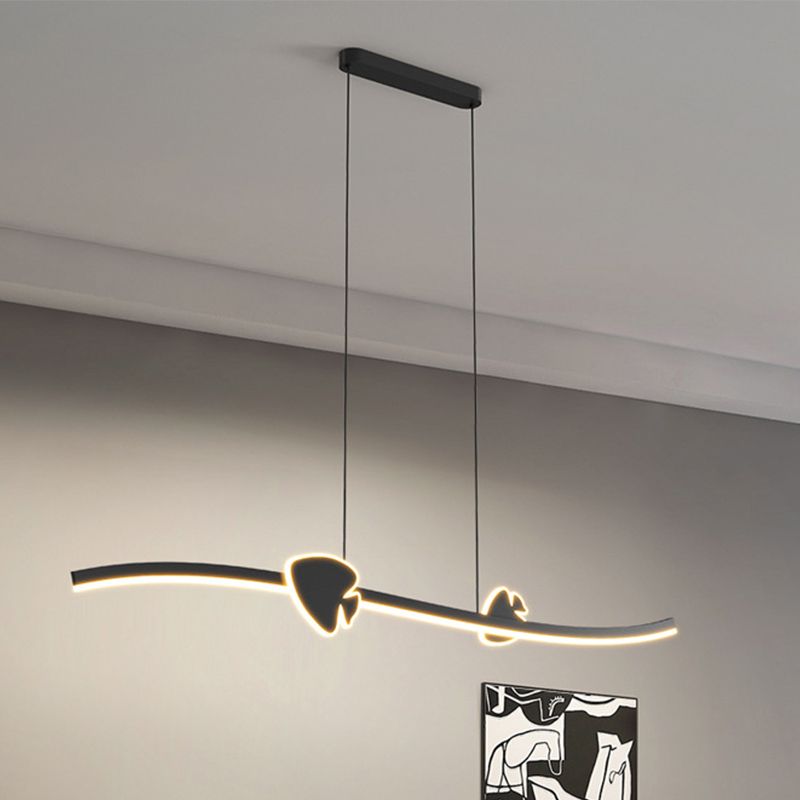 Modern Style Island Light LED Island Hanging Light with Acrylic Shade for Living Room
