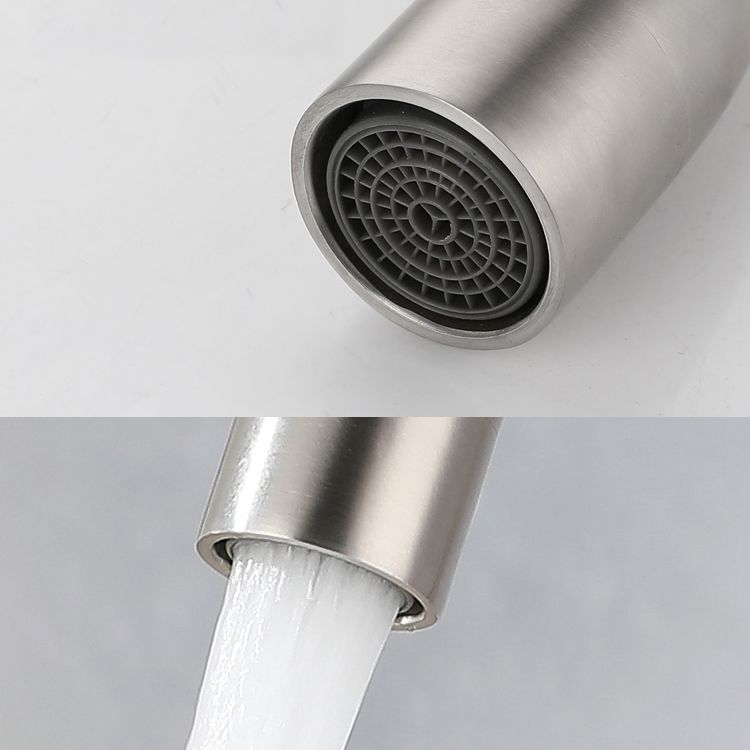 Stainless Steel Sink Faucet Circular Cross Handles Faucet for Bathroom