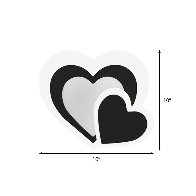 Loving Heart Schonce Lighting Noordse acryl LED Black Wall Mounted Lamp armatuur voor woonkamer
