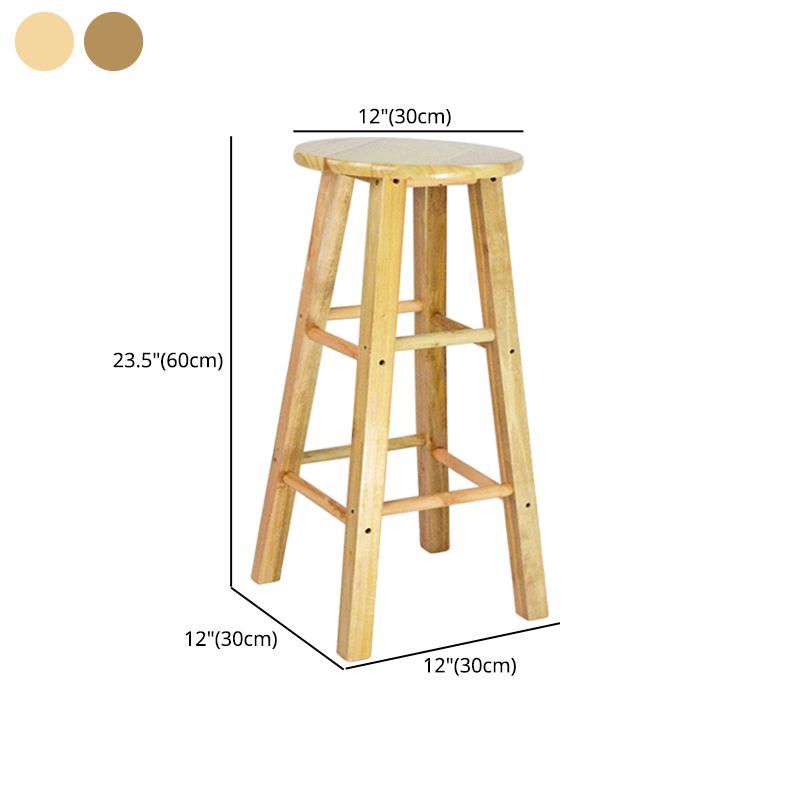 Moderner armloser rückenloser Thekeschatzhocker Holzhaushalshocker mit Holzsitz
