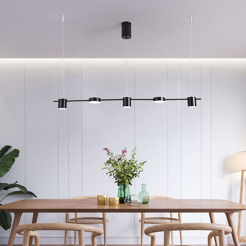 Metal Cylinder Island Light Fixtures Modern Multiple-Light Island Pendant