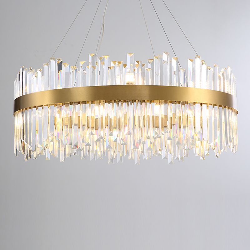 Lampadari moderni per la sala da pranzo circolare di illuminazione sospesa con tonalità cristallina