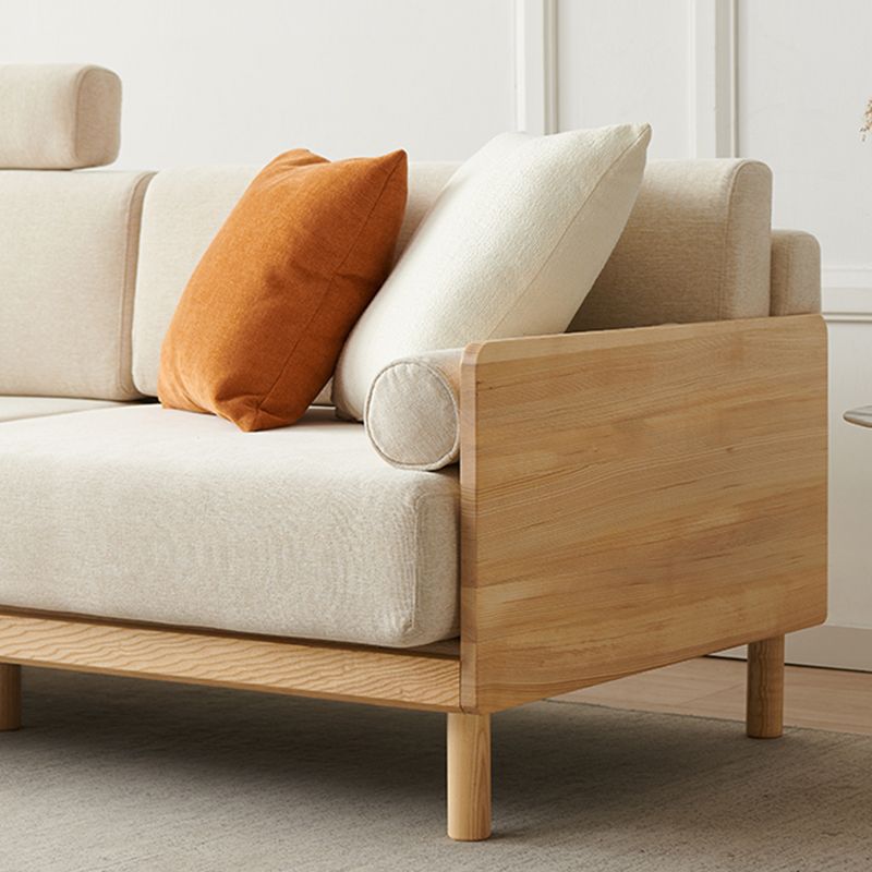 Ultra-Modern Linen Square Arm Sofa with Loose Back for Apartment and Living Room