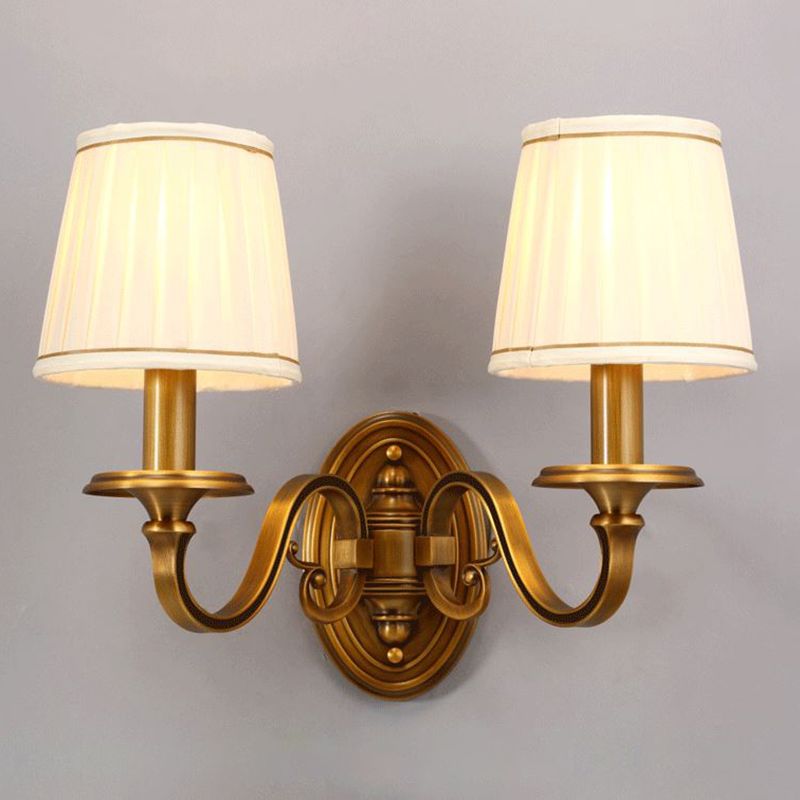 American Style Copper Wall Light Cylinder Shape Wall Lamp for Living Room