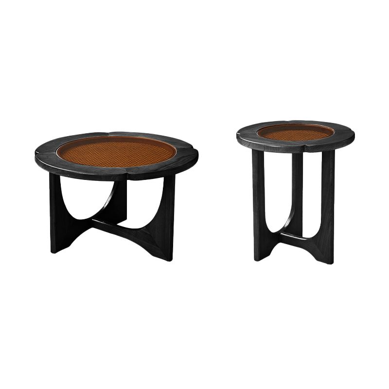 Glass Top Coffee or End Table Black Cross Legs Coffee Cocktail Table