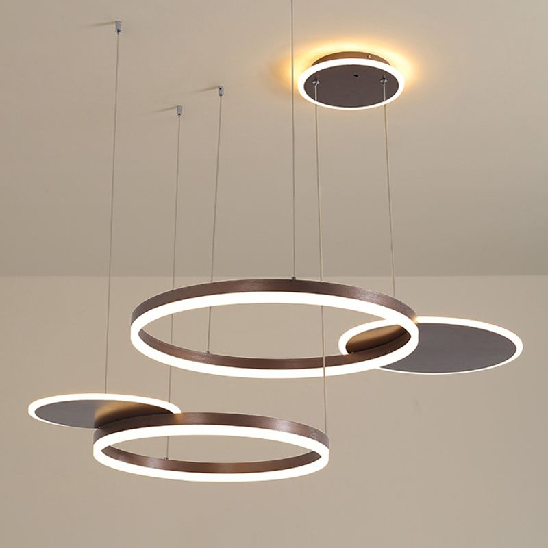 Circles Hanging Pendant Light Minimalistic Living Room LED Chandelier Pendant Light