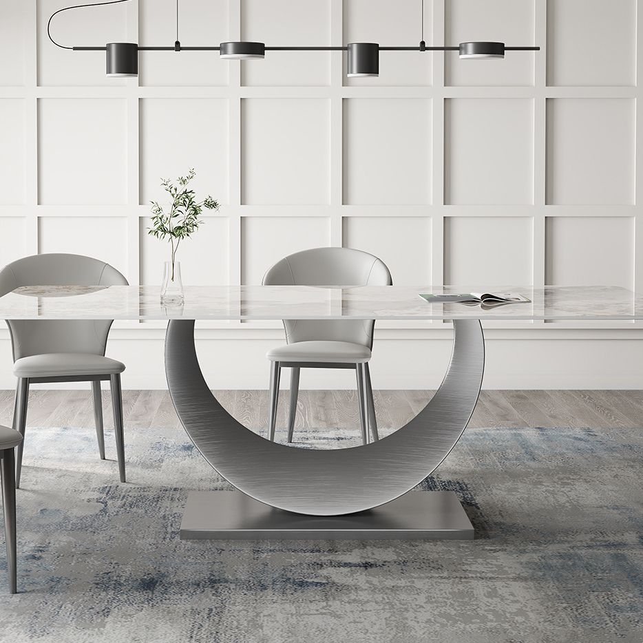 Contemporary Sintered Stone Table Set 1/3/4/5/7 Pieces Dining Set for Dining Areas