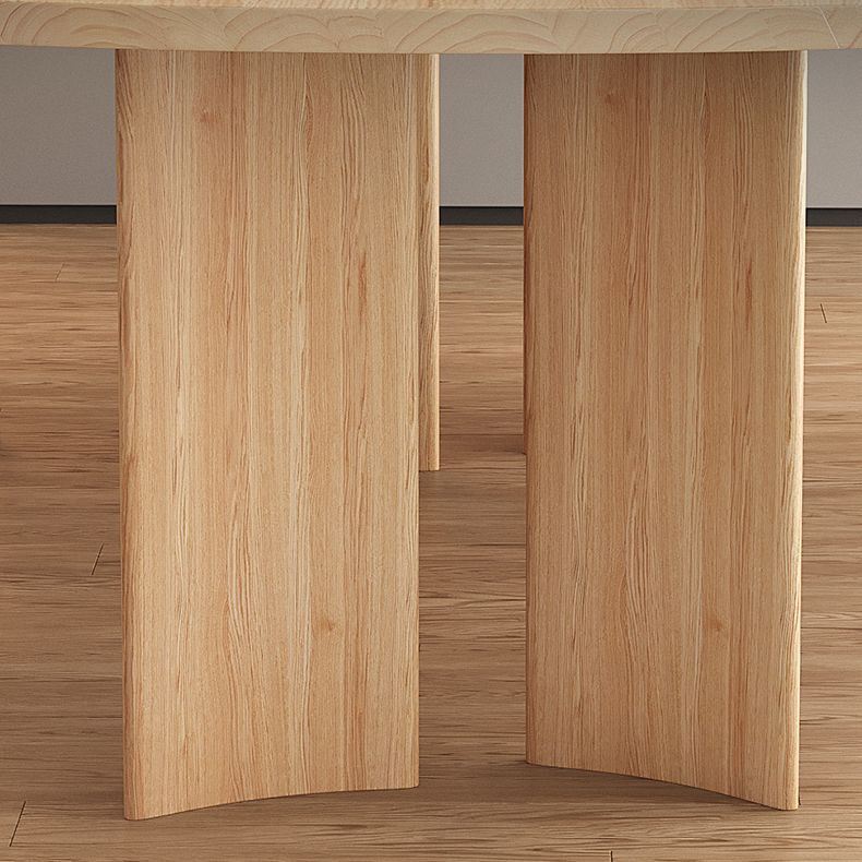 Modern Ash Wood Dinette Set 1/2/4/5 Pieces Rectangle Beige Dining Table Set