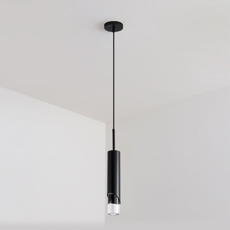 1 cylindre léger suspendu moderne simplicité suspension acrylique pour restaurants