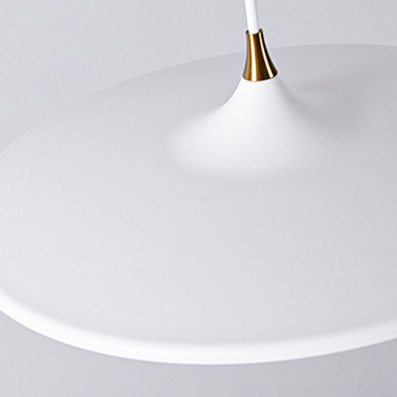 Flying Saucer Bedside Suspension Light Metallic 1 Bulb Minimalist LED Pendant Lamp