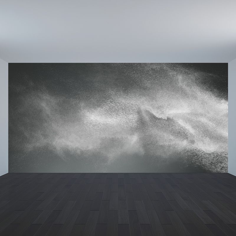 Abstract Powder Blast Mural Decal Contemporary Smooth Wall Art in Dark Color for Home