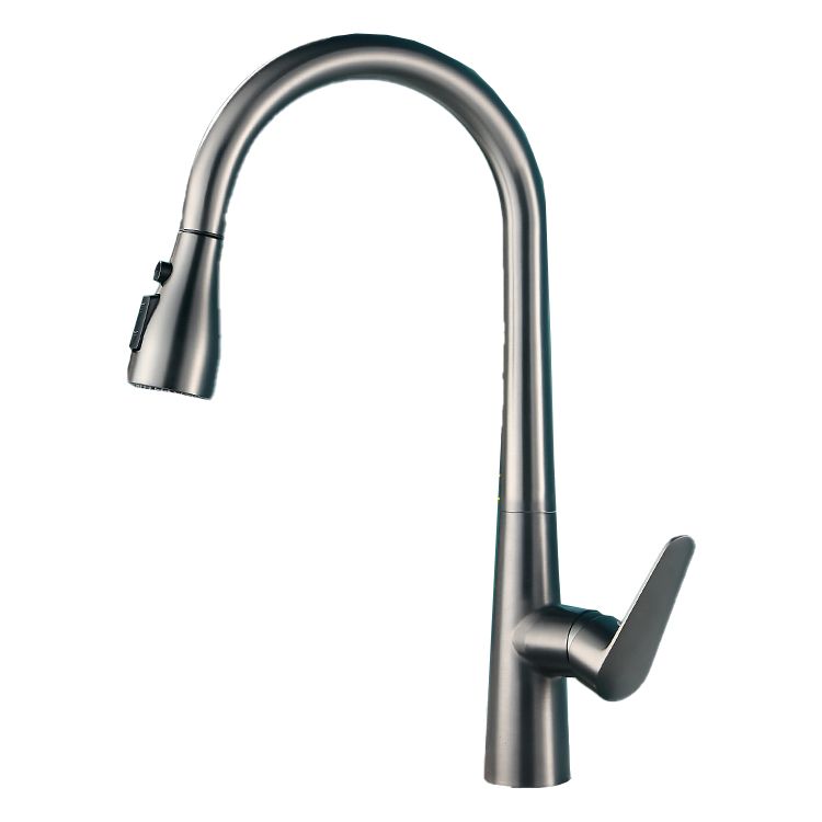 Modern Style Kitchen Faucet High Arc Copper Pull Down Kitchen Faucet
