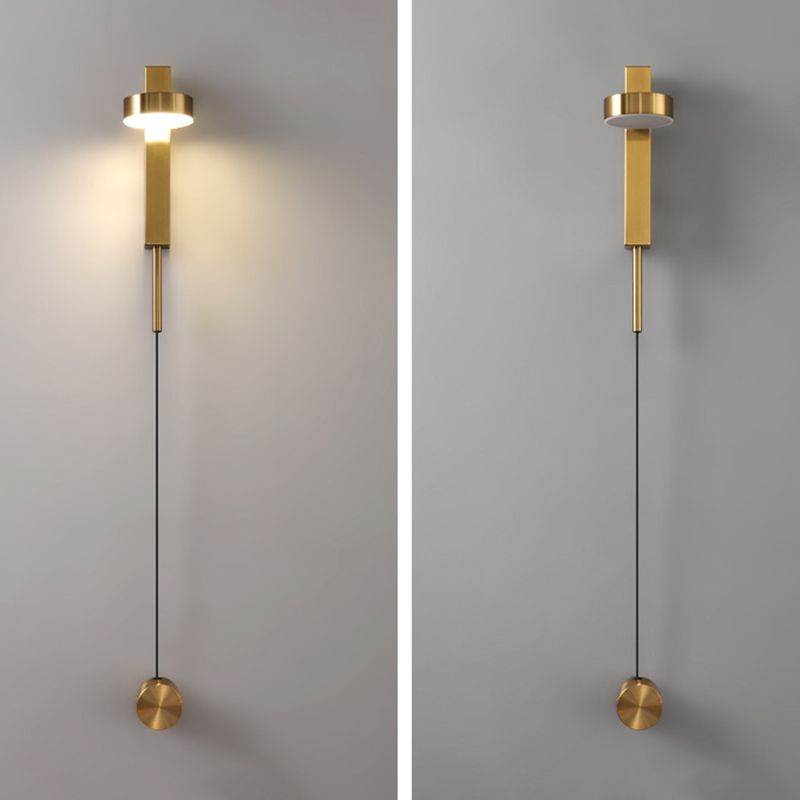 Round Shape Metal Wall Light Modern Style 1-Light Wall Light Sconce
