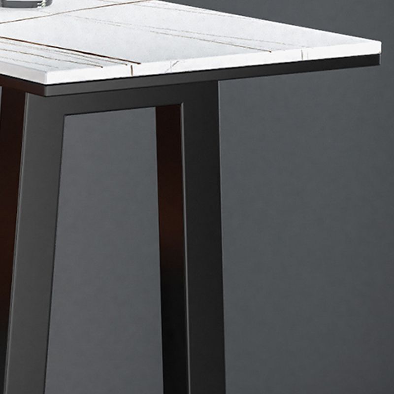 Black and Metal Base Table Rectangle Industrial Sintered Stone Bar Table