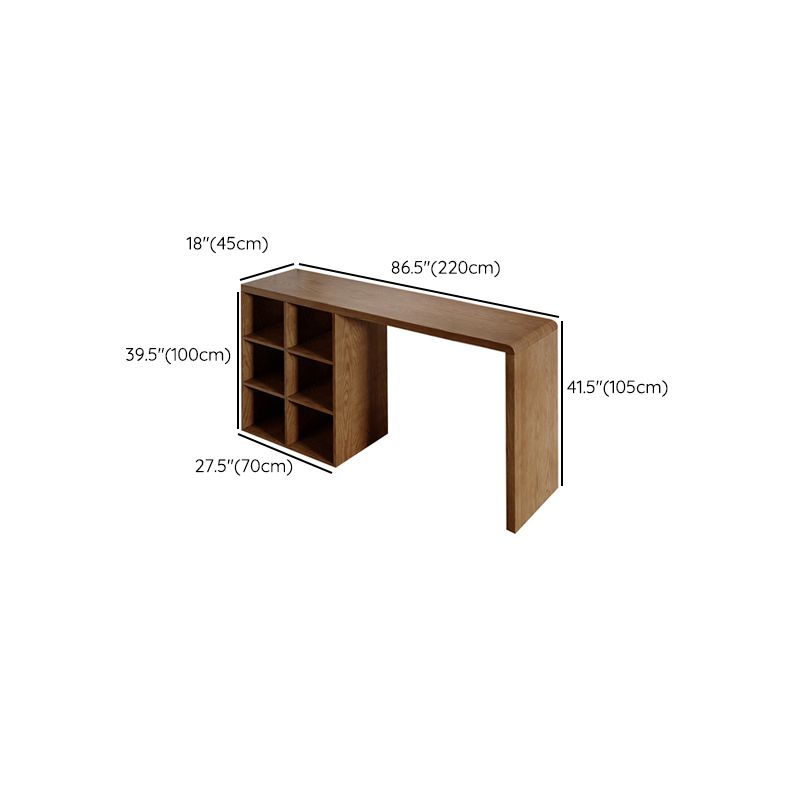 Contemporary Solid Wood Rectangle Bistro Bar Desk for Living Room