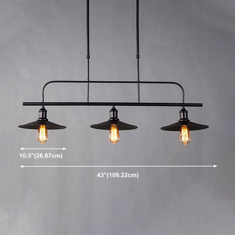 Cone Industrial Island Pendant Lighting 3-Lights Metal Chandelier Lighting Fixtures
