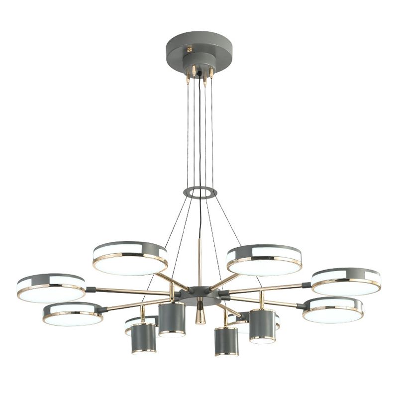 Sputnik LED Chandelier Creative Minimalist Acrylic Grey Hanging Light for Living Room