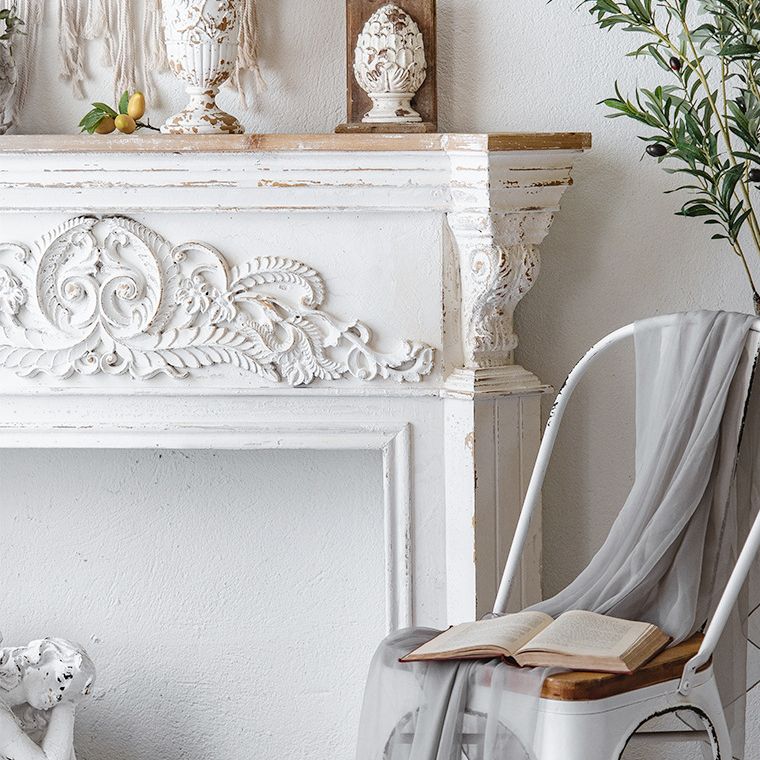French Country Wood Console Table White Console Sofa Table for Hall