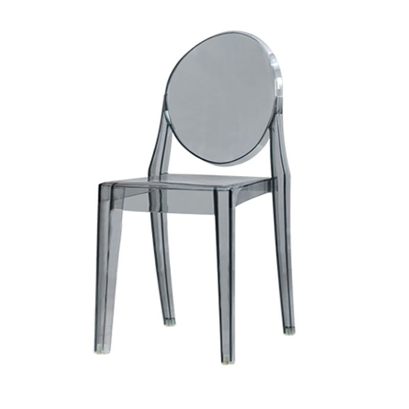 Silla lateral escandinava con respaldo abierto para el hogar, silla sin brazos de comedor de plástico