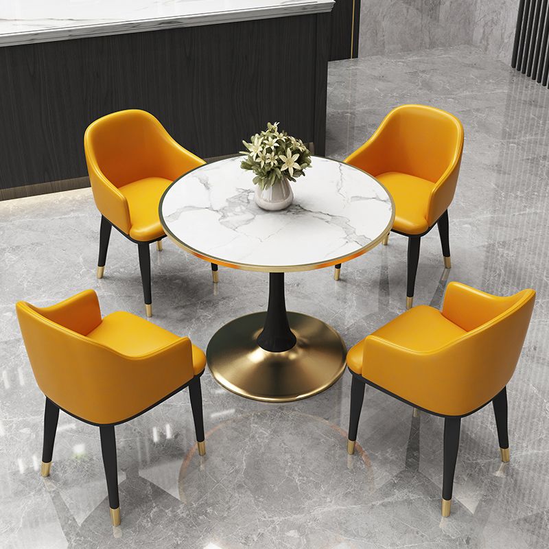 Tavolo da pranzo contemporaneo da 31,5 pollici tavolo rotondo per cucina e sala da pranzo