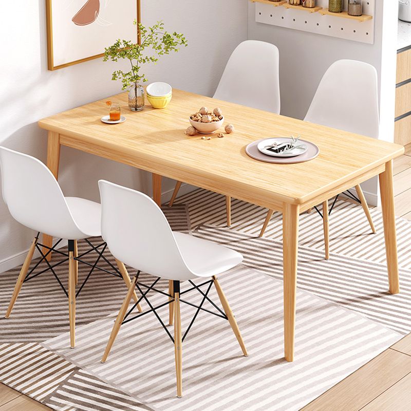 Mesa de comedor industrial rectangular de MDF, mesa de comedor de cocina estándar con 4 patas
