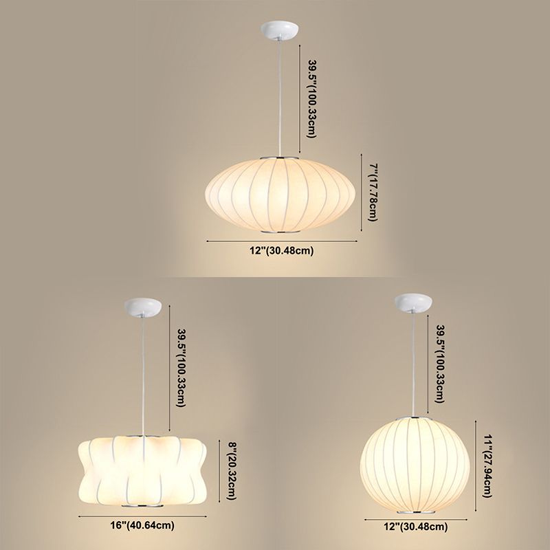 1 Light Pendant Light Fixture Modern Simple Silk Hanging Pendant Lights for Restaurant